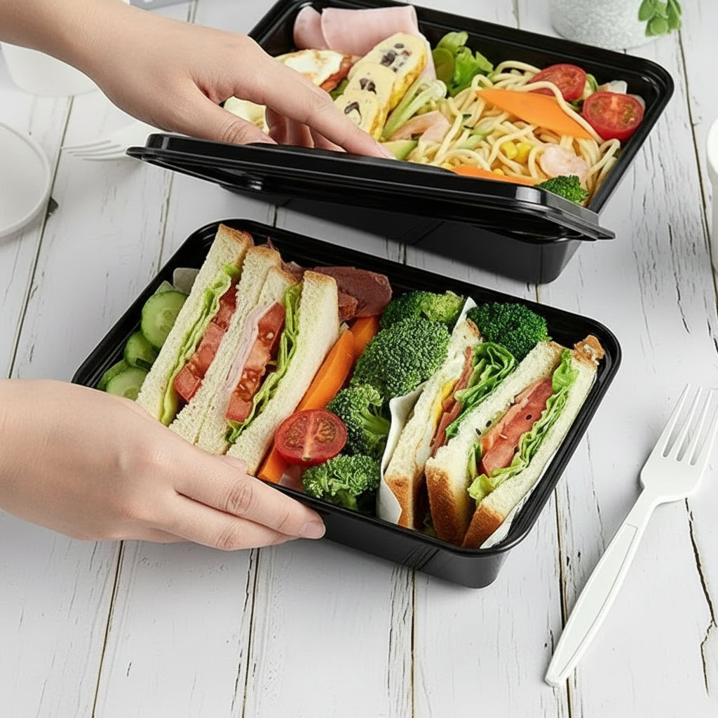 Meal Prep Box Set Lids Plastic Stackable 100 Pieces