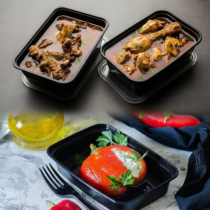 Meal Prep Box Set Lids Plastic Stackable 100 Pieces