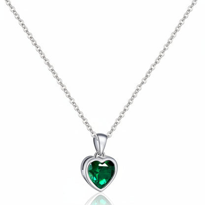 Colgante de Corazón para Dama Cadena de Plata de Ley