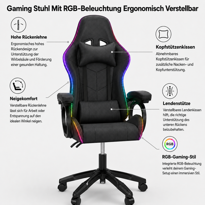 Spielen Stuhl Mit Rgb Beleuchtung Ergonomisch Verstellbar