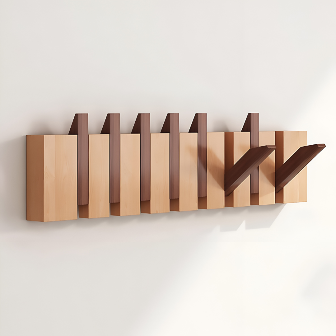 Perchero de pared con ganchos plegables para pasillo y entrada