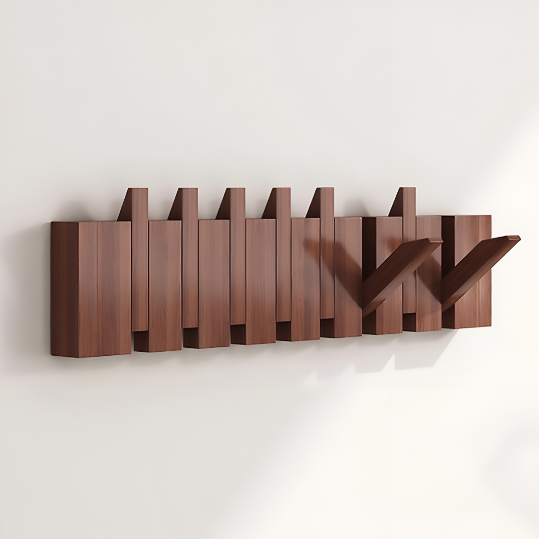 Perchero de pared con ganchos plegables para pasillo y entrada