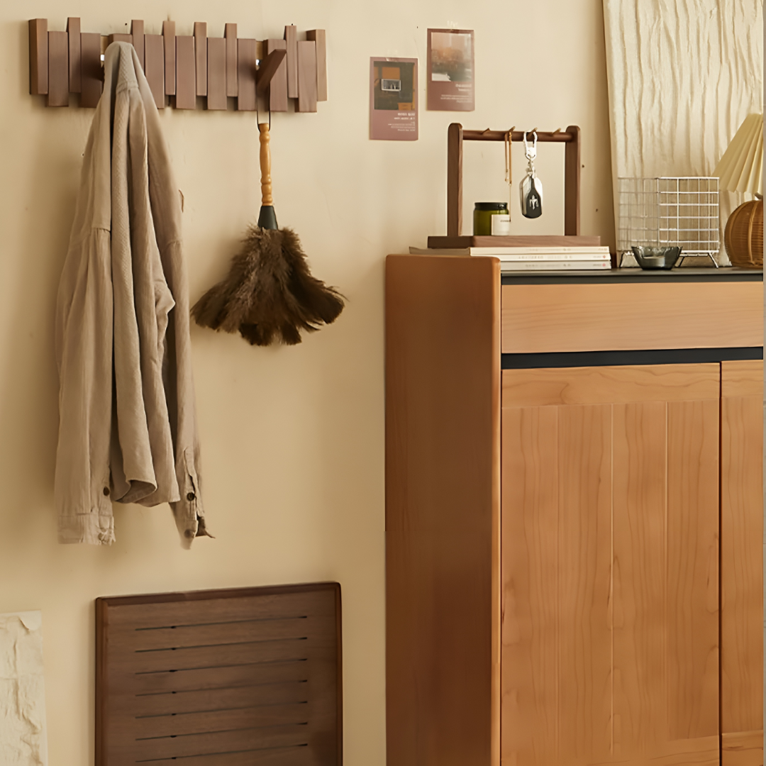 Perchero de pared con ganchos plegables para pasillo y entrada