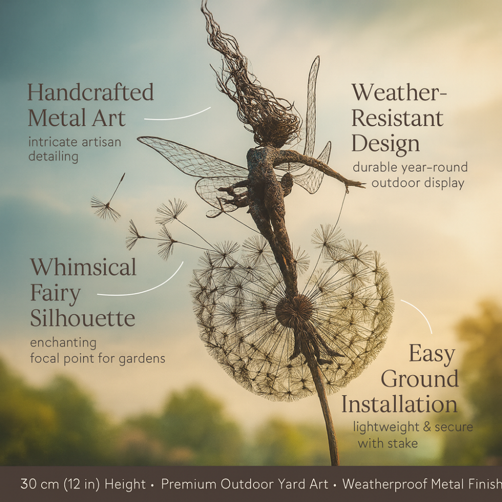 Metal Fairy Garden Sculptures Outdoor Decorative Yard Art - Image 3