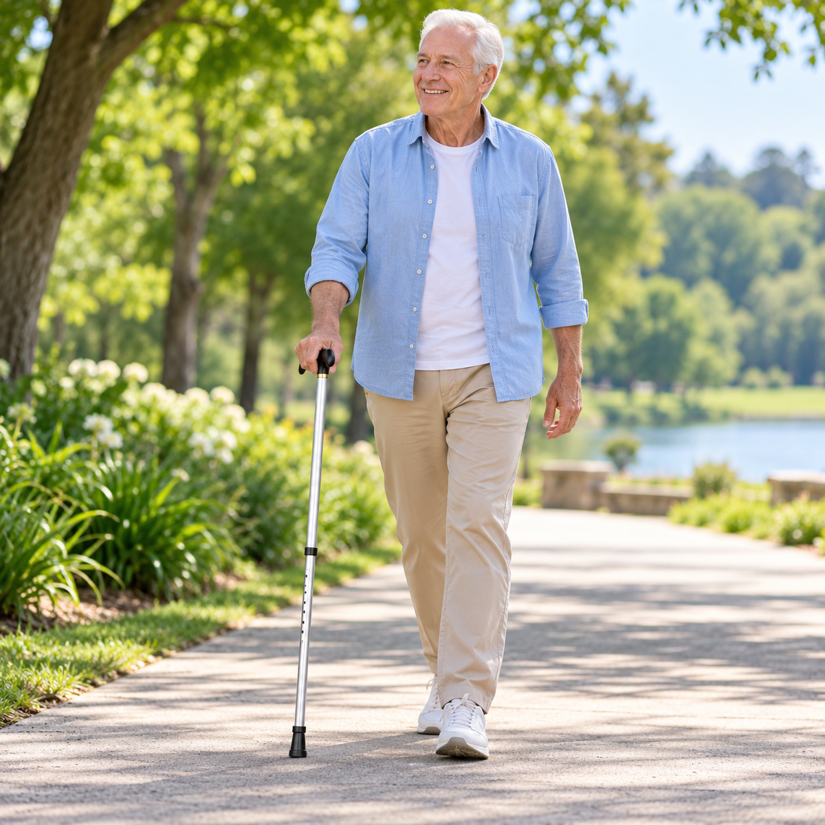 Gehstock Für Rehabilitation Leichter Aluminium Verstellbar