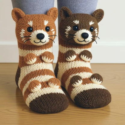 Gemütliche 3D-Tier Slipper-Socken Rutschfest Atmungsaktiv4