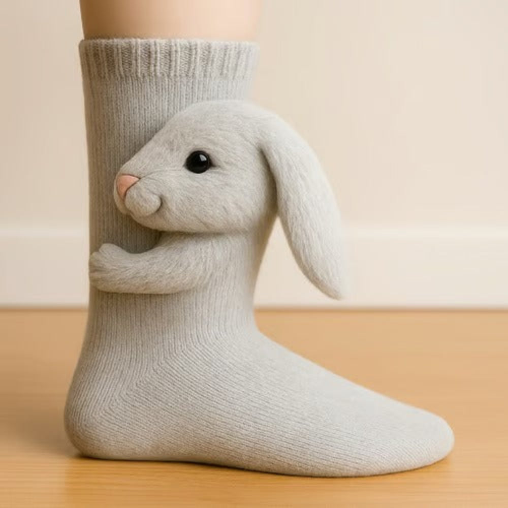 Gemütliche 3D-Tier Slipper-Socken Rutschfest Atmungsaktiv5