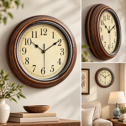 Geräuschlose Wanduhr Für Büro Klassische Quarzwerk Uhr