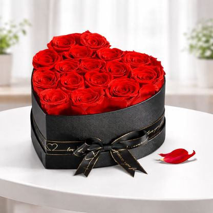 Caja de regalo Rosa eterna Caja de rosas en forma de corazón Regalo