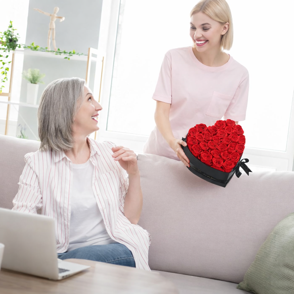 Caja de regalo Rosa eterna Caja de rosas en forma de corazón Regalo