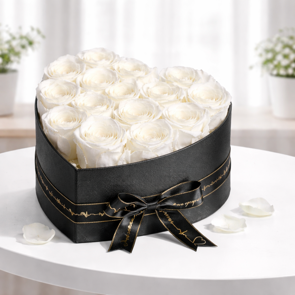 Caja de regalo Rosa eterna Caja de rosas en forma de corazón Regalo