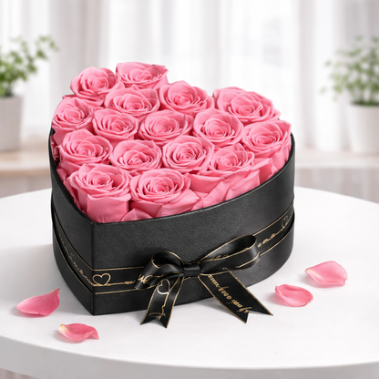 Caja de regalo Rosa eterna Caja de rosas en forma de corazón Regalo