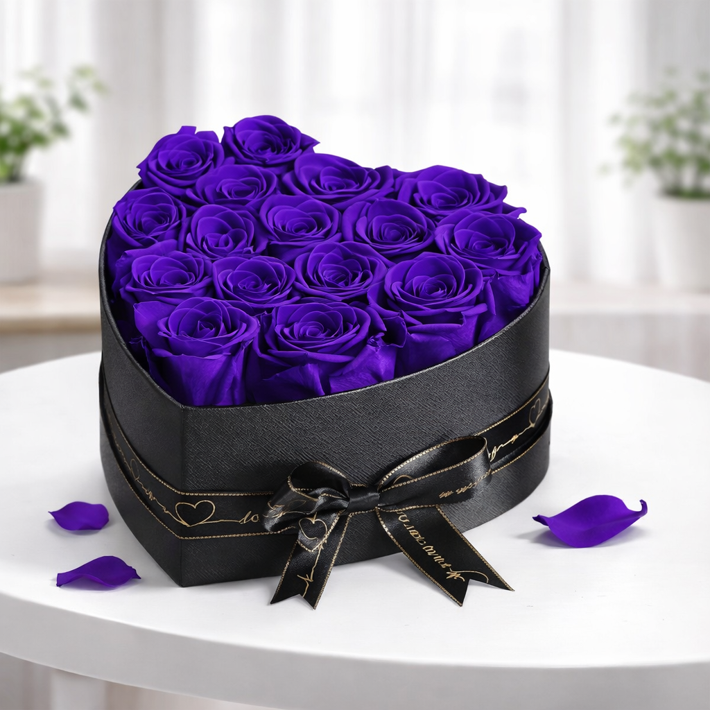 Caja de regalo Rosa eterna Caja de rosas en forma de corazón Regalo