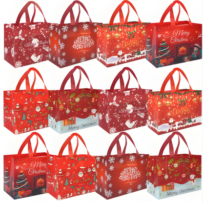Gift Bags Christmas Reusable Tote Bags Set