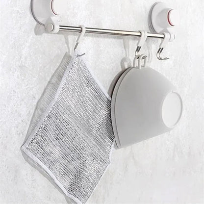 Scratch-free multifunctional kitchen cleaning nylon dish towel