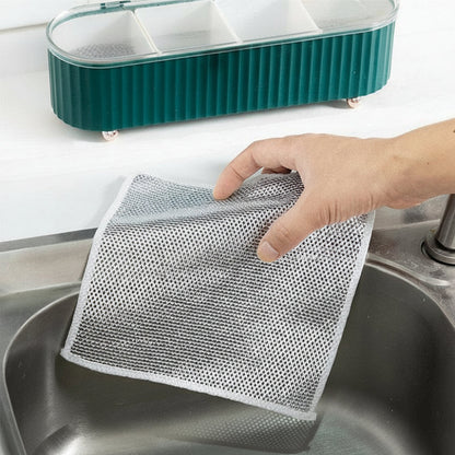 Scratch-free multifunctional kitchen cleaning nylon dish towel