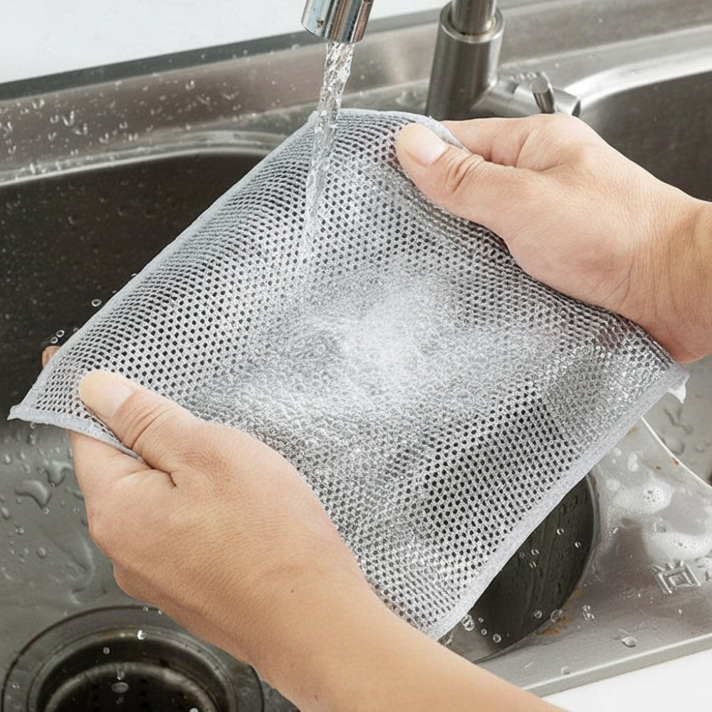 Scratch-free multifunctional kitchen cleaning nylon dish towel