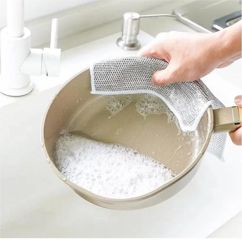 Scratch-free multifunctional kitchen cleaning nylon dish towel