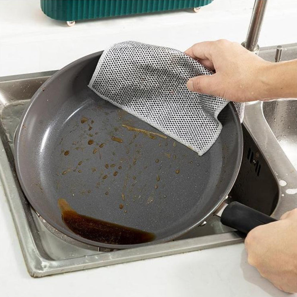 Scratch-free multifunctional kitchen cleaning nylon dish towel