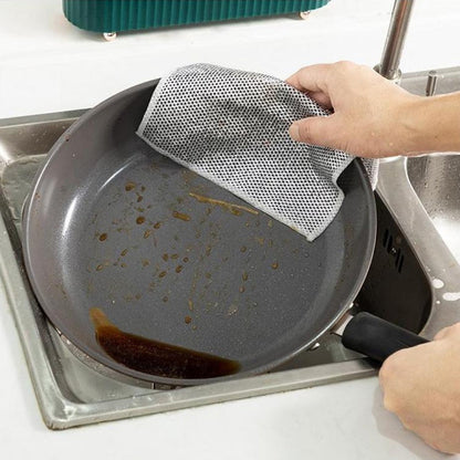 Scratch-free multifunctional kitchen cleaning nylon dish towel