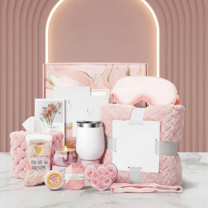 Gift Set Women Fluffy Blanket Scented Candles