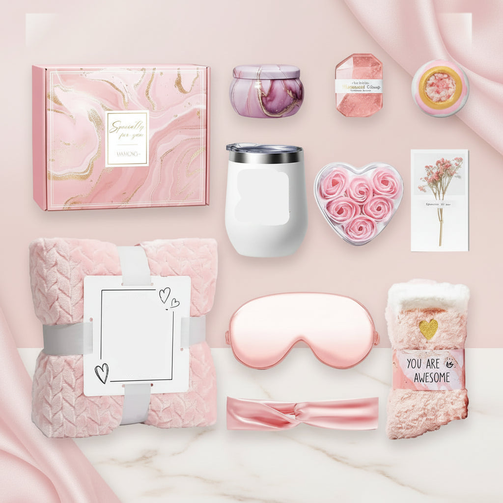 Gift Set Women Fluffy Blanket Scented Candles