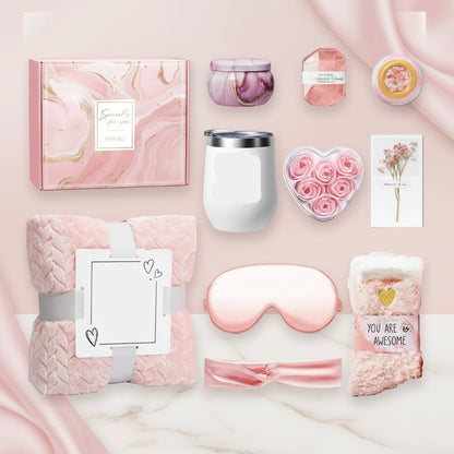 Gift Set Women Fluffy Blanket Scented Candles