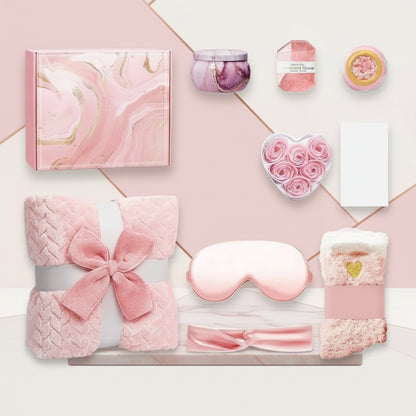 Gift Set Women Fluffy Blanket Scented Candles