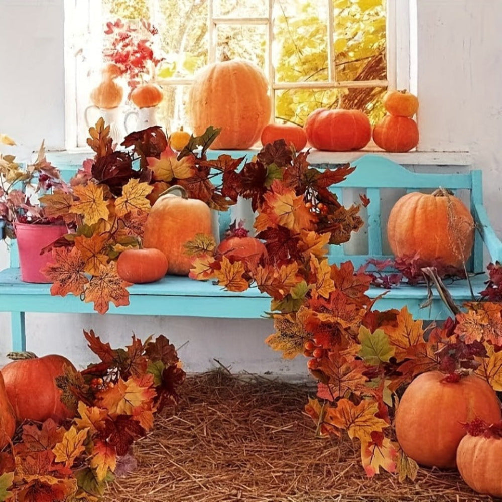 Girlanden Herbst Laub Kunstpflanze Dekorative Ahornblatt Girlande