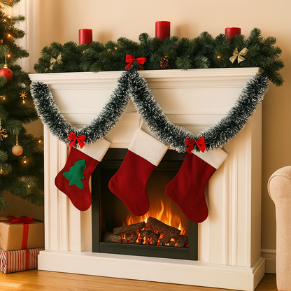 Girlanden Metallisch Deko Bänder Festliche Weihnachtsgirlande