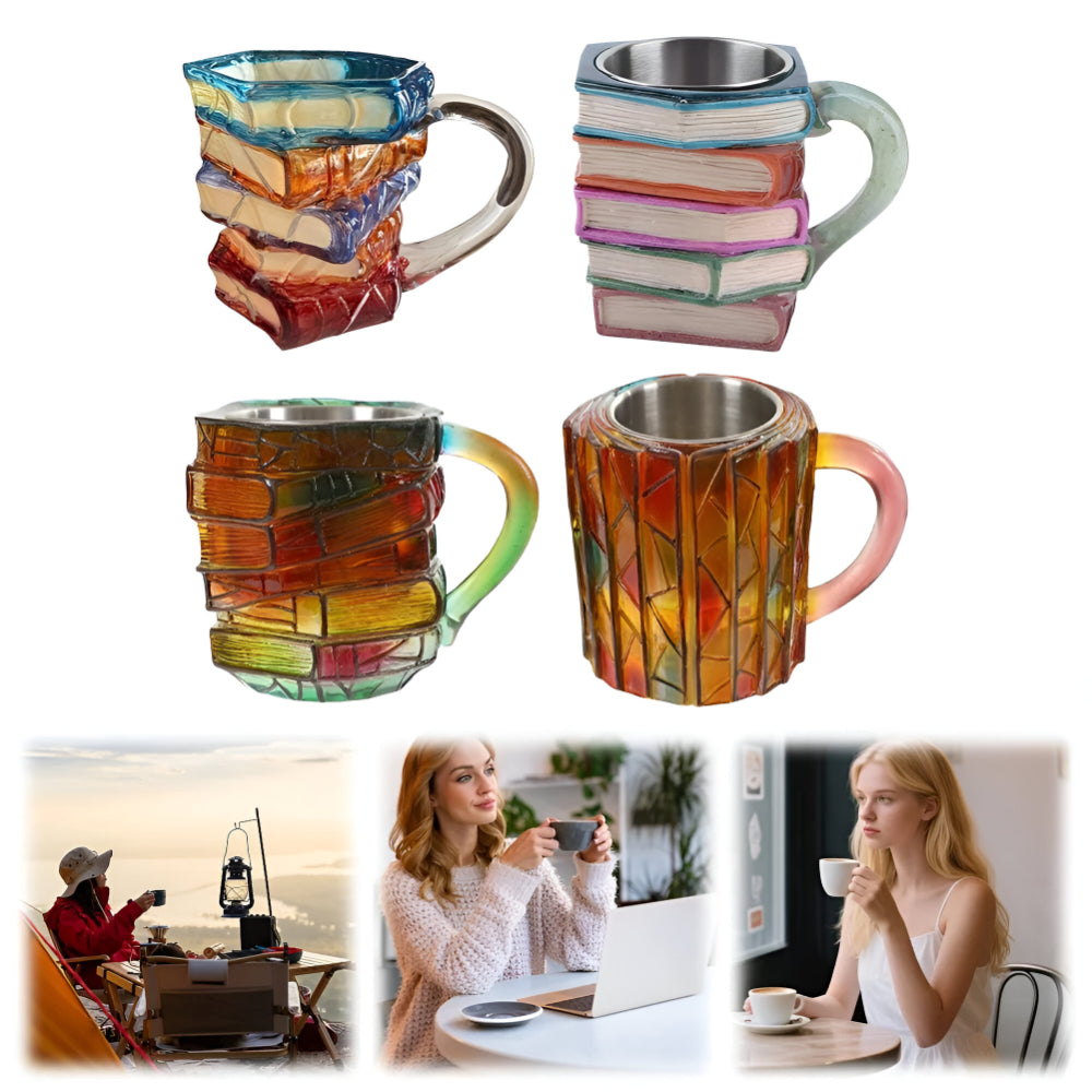 Glas Becher Buch Design Kreative Glas Tasse Buntes 3D Trinkgeschirr