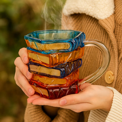 Glas Becher Buch Design Kreative Glas Tasse Buntes 3D Trinkgeschirr