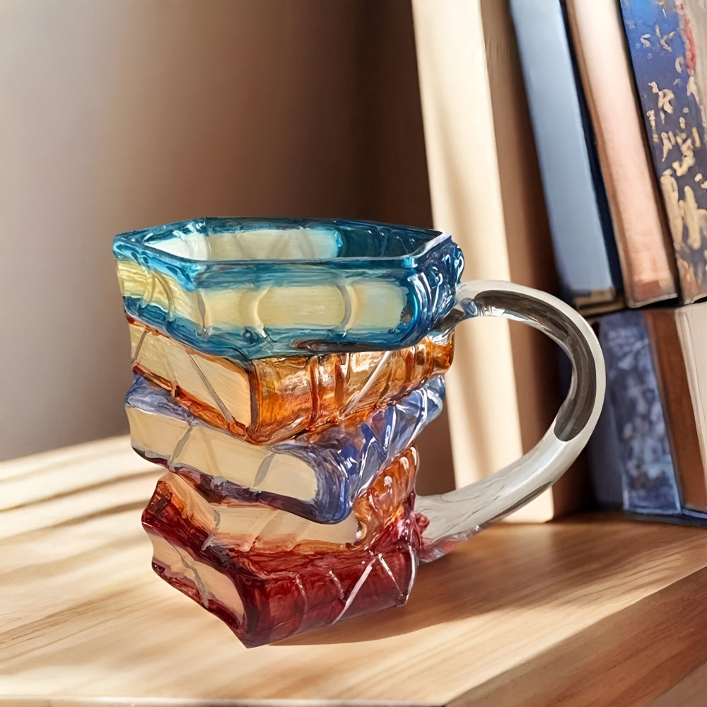 Glas Becher Buch Design Kreative Glas Tasse Buntes 3D Trinkgeschirr