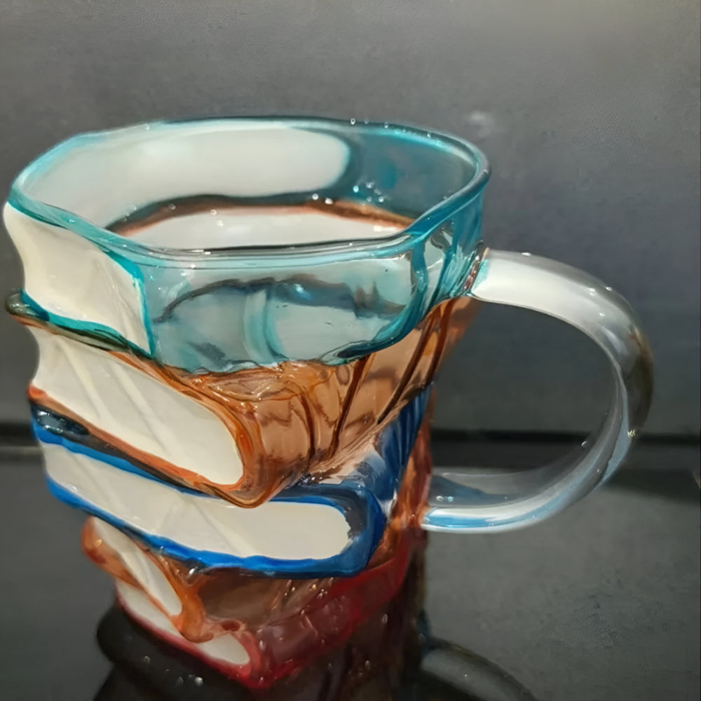 Glas Becher Buch Design Kreative Glas Tasse Buntes 3D Trinkgeschirr