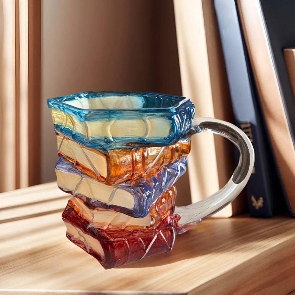 Glas Becher Buch Design Kreative Glas Tasse Buntes 3D Trinkgeschirr