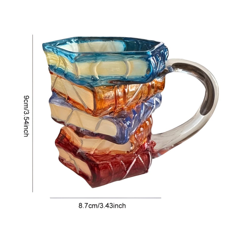 Glas Becher Buch Design Kreative Glas Tasse Buntes 3D Trinkgeschirr