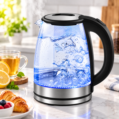 Glas Wasserkocher Schnellkochend Sicherheitsabschaltung