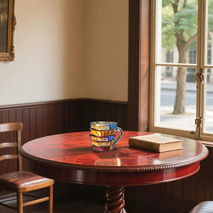 Glas Kaffeetasse 3D Buchdesign Handgefertigte Teetasse Geschenkidee