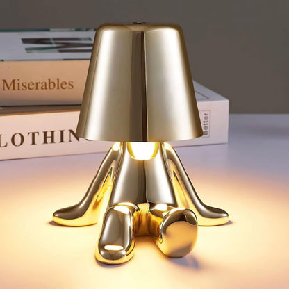 Gold Table Lamp Modern Design Figure LED Light