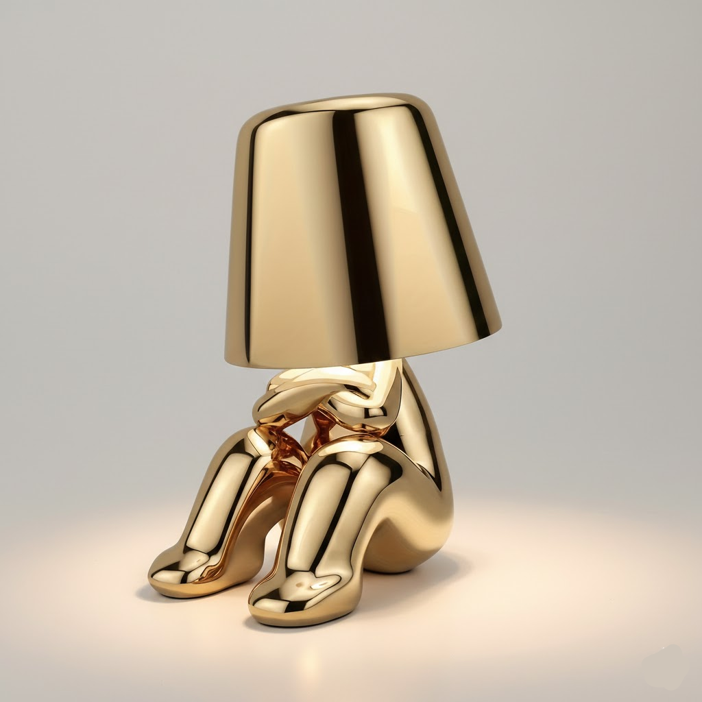 Gold Table Lamp Modern Design Figure LED Light
