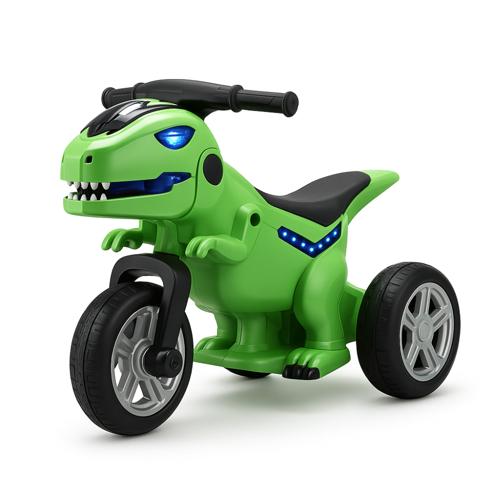 Kinder Elektro Motorrad Dreirad Dinosaurier 12V LED Musik Akku