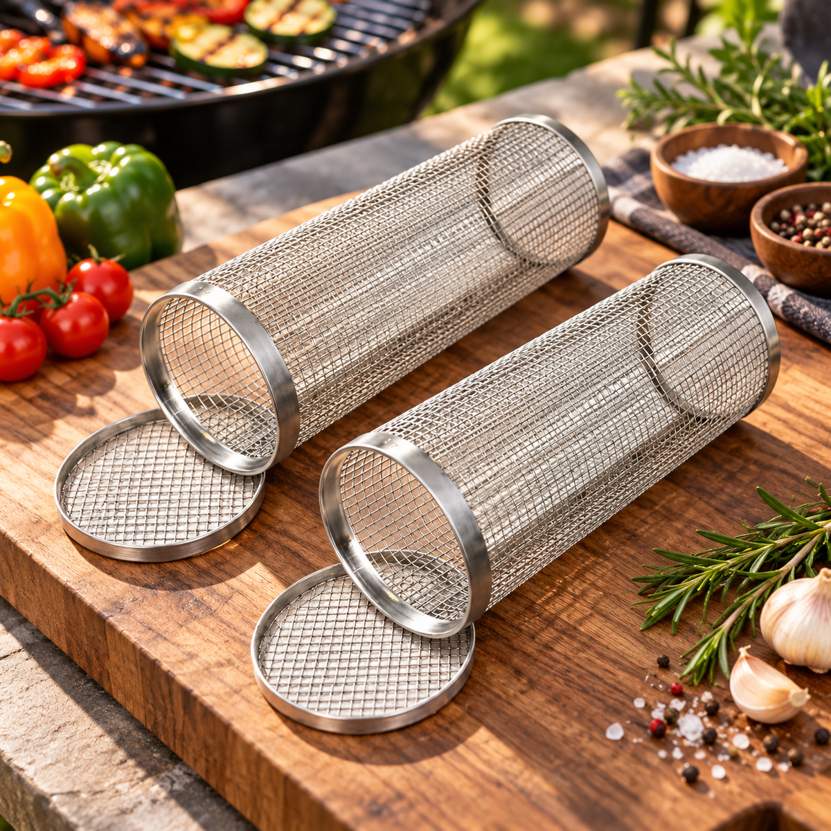 Grillkorb Für Gleichmäßiges Grillen Drehbar Bbq