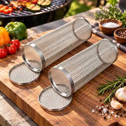 Grillkorb Für Gleichmäßiges Grillen Drehbar Bbq