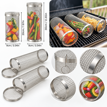 Grillkorb Für Gleichmäßiges Grillen Drehbar Bbq