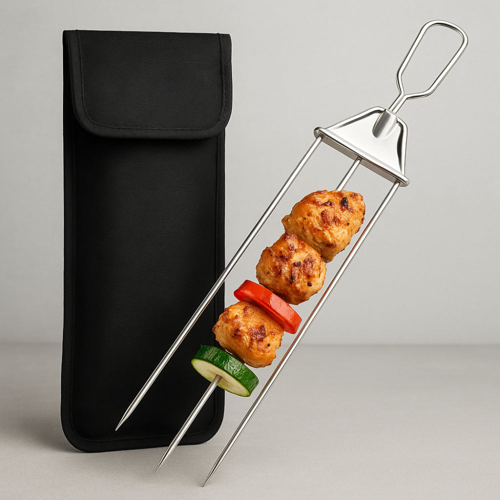 Grillspieße Edelstahl Dreifach BBQ Set