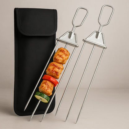 Grillspieße Edelstahl Dreifach BBQ Set