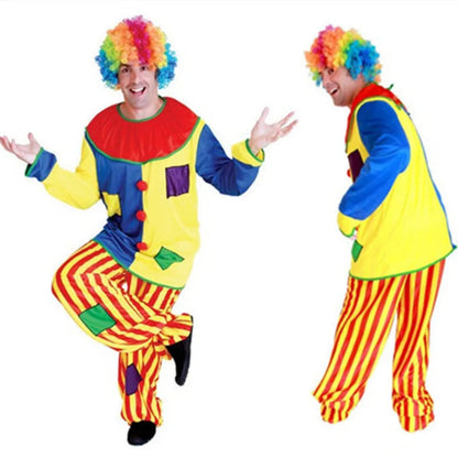 Halloween Costumes Clown Colorful Circus Outfit Adults