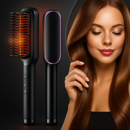 Haarglätter Bürste Schwarz Ionen Styling