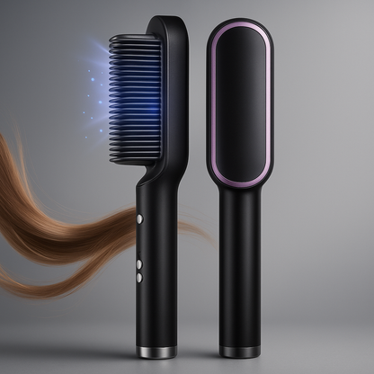 Haarglätter Bürste Schwarz Ionen Styling