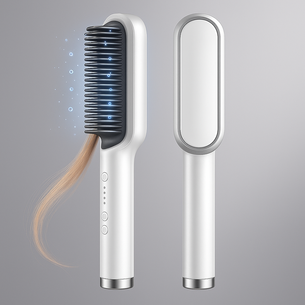 Haarglätter Bürste Schwarz Ionen Styling